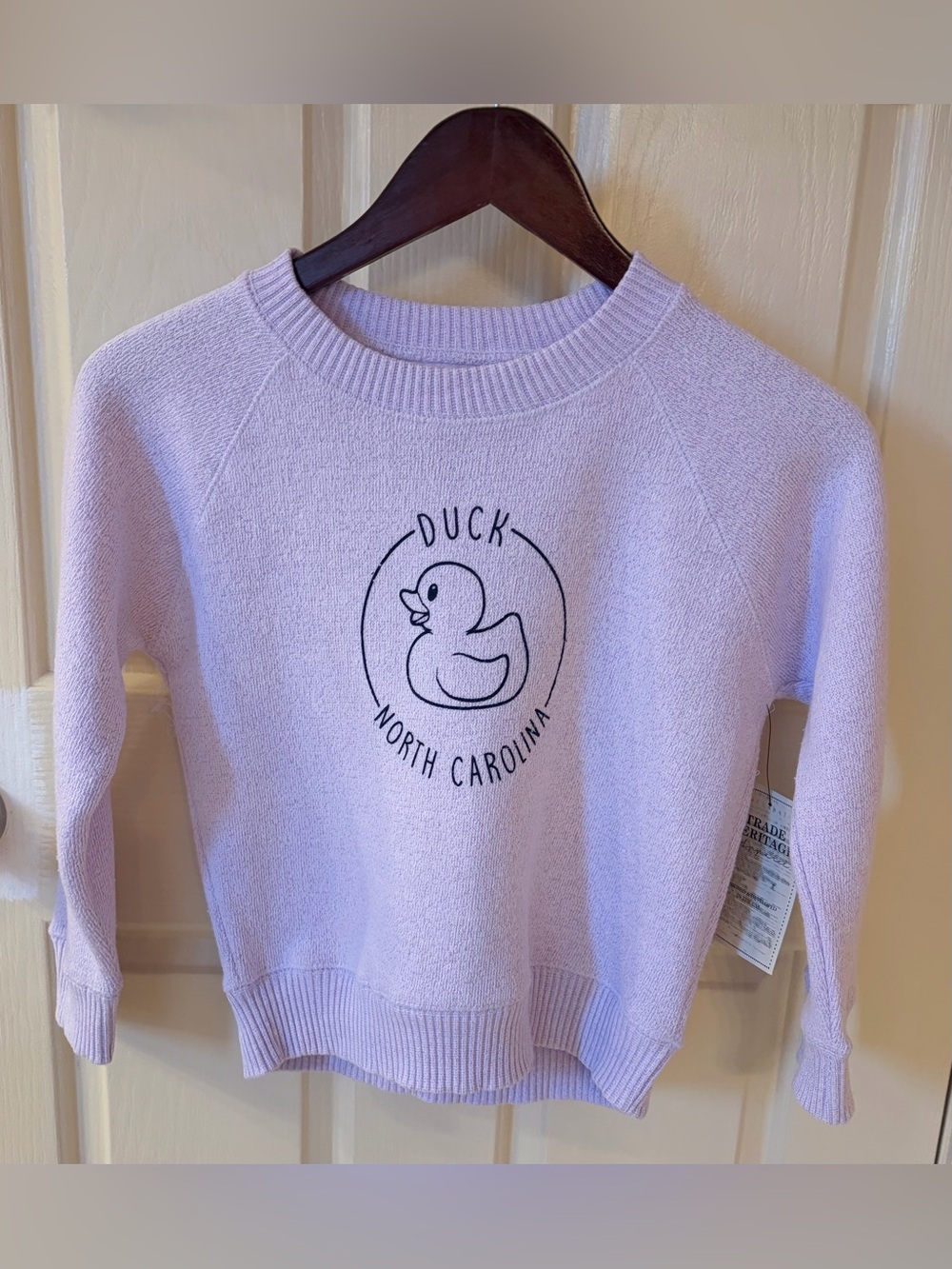 Duck NC Outer Banks Lavender Crew Neck Sweater, Youth Medium, NWT